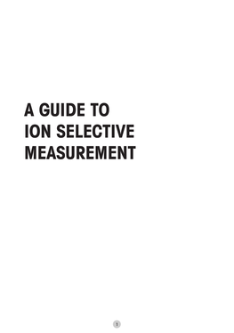 A Guide to Ion Selective Measurement