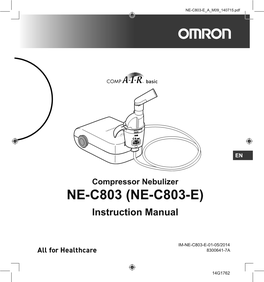 NE-C803 (NE-C803-E) Instruction Manual