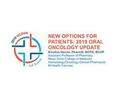 FRI SUN AB 3.15Pm 2019 NCODA Fall Oral Oncology Upate