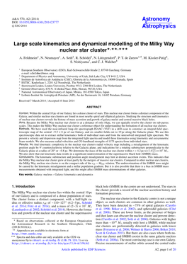 Large Scale Kinematics and Dynamical Modelling of the Milky Way Nuclear Star Cluster?,??,??? A