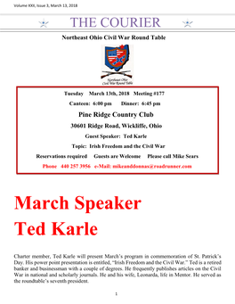 March Speaker Ted Karle