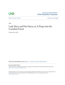 Lady Mary and Her Nurse, Or, a Peepe Into the Canadian Forest Catherine Parr Traill