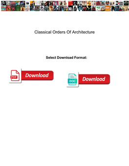 Classical Orders of Architecture