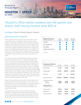 Houston's Office Market Weakens Over the Quarter and Braces Itself Moving