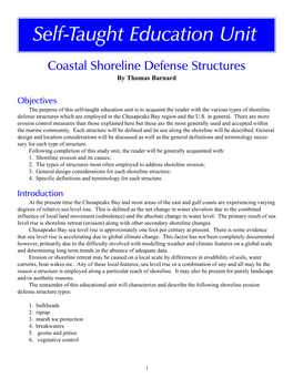 Self-Taught Education Unit Coastal Shoreline Defense Structures by Thomas Barnard