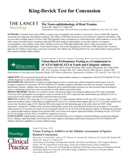 King-Devick Test for Concussion