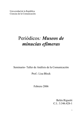 Periódicos: Museos De Minucias Efímeras