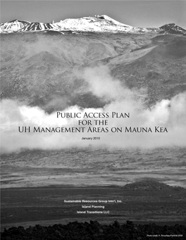 Mauna Kea Public Access Plan January 2010