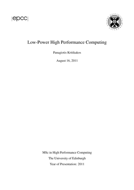 Low-Power High Performance Computing