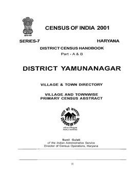 Village and Townwise Primary Census Abstract, Yamunanagar