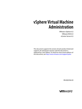 Vsphere Virtual Machine Administration Vmware Vsphere 6.5 Vmware Esxi 6.5 Vcenter Server 6.5