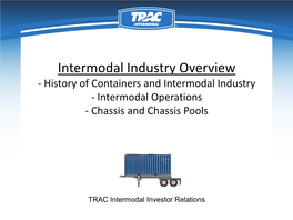 Introduction to Intermodal Industry