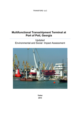 Multifunctional Transshipment Terminal at Port of Poti, Georgia Updated Environmental and Social Impact Assessment