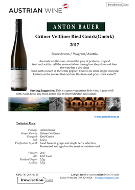 Grüner Veltliner Ried Gmirk(Gmörk) 2017