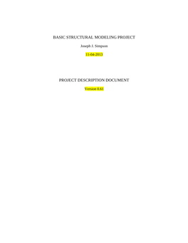 Basic Structural Modeling Project Project