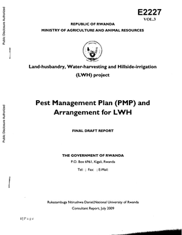 Project Pest Management Plan