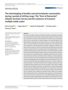 The Intermingling of Benthic Macroinvertebrate Communities During a Period of Shifting Range: the “East of Nantucket” Atlant