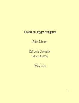 Dagger Symmetric Monoidal Category