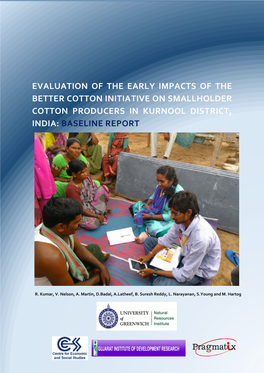 Evaluation of the Early Impacts of the Better Cotton Initiative on Smallholder Cotton Producers in Kurnool District, India: Base