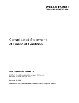 WELLS FARGO Consolidated Statement of Financial Condition