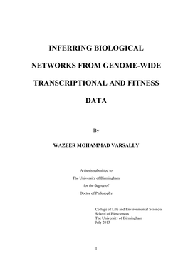 Inferring Biological Networks from Genome-Wide Transcriptional And