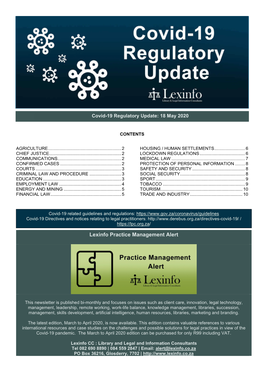 Covid-19 Regulatory Update 18May2020