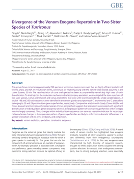 Divergence of the Venom Exogene Repertoire in Two Sister Species of Turriconus