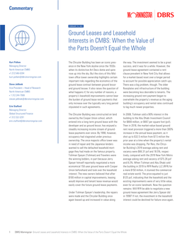 Ground Leases and Leasehold Interests in CMBS: When the Value of the Parts Doesn't Equal the Whole