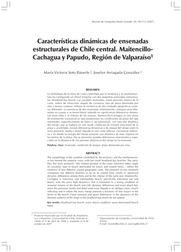 Características Dinámicas De Ensenadas Estructurales De Chile Central