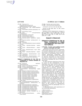 238 Subpart a [Reserved] Subpart B—Substances For