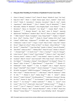 Polygenic Risk Modelling for Prediction of Epithelial Ovarian Cancer Risk