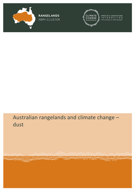 Australian Rangelands and Climate Change – Dust