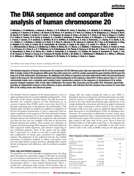 The DNA Sequence and Comparative Analysis of Human Chromosome 20