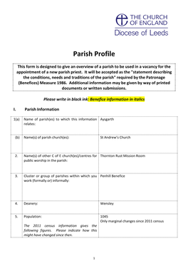 Final Aysgarth Parish Profile 30 April 2019