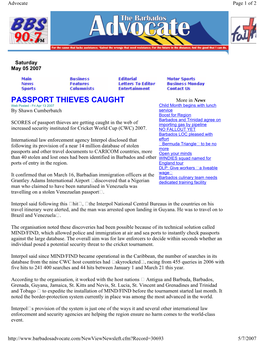 Passport Thieves Caught