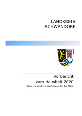 Vorbericht Zum Haushalt 2020 (Stand: Haushaltsverabschiedung, 06