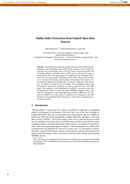 Online Index Extraction from Linked Open Data Sources