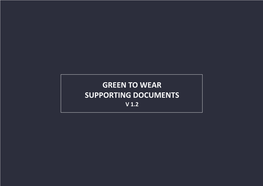 Green to Wear Supporting Documents V 1.2 Index