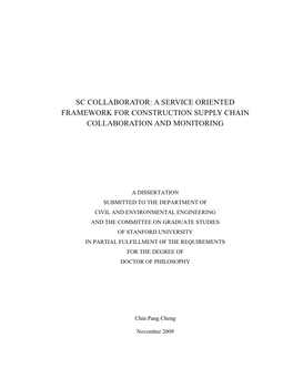 Sc Collaborator: a Service Oriented Framework for Construction Supply Chain Collaboration and Monitoring