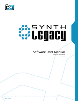 UVI Synthlegacy | Software User Manual
