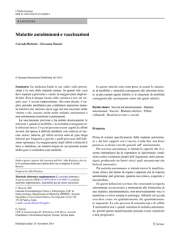 Malattie Autoimmuni E Vaccinazioni