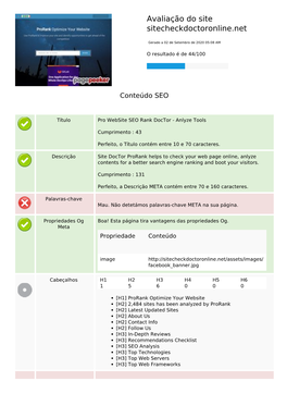 Avaliação Do Site Sitecheckdoctoronline.Net
