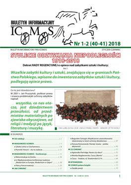 BIULETYN INFORMACYJNY PKN ICOMOS Nr 1-2(40-41) 2018 1 OD REDAKCJI