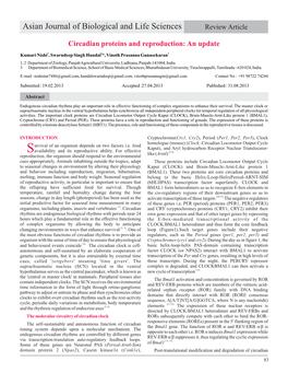 Circadian Proteins and Reproduction: an Update