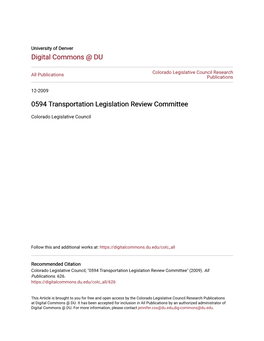 0594 Transportation Legislation Review Committee
