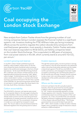 Coal Occupying the London Stock Exchange