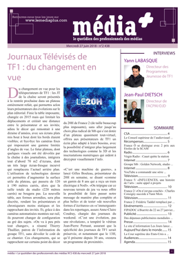 Du Changement En Programmes Vue Jeunesse De TF1