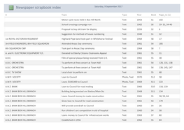 Newspaper Scrapbook Index Saturday, 9 September 2017