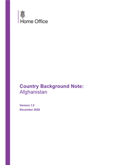 Afghanistan-Background Note-V1.0(December 2020)