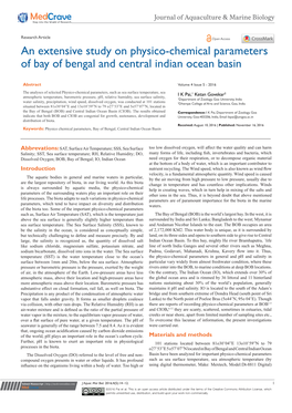 An Extensive Study on Physico-Chemical Parameters of Bay of Bengal and Central Indian Ocean Basin